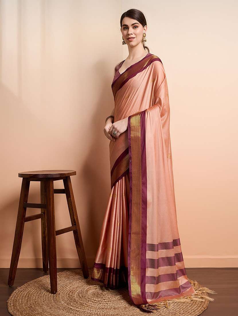 Women Self Design Bordered Saree With Blouse - 22548099 -  Standard Image - 2