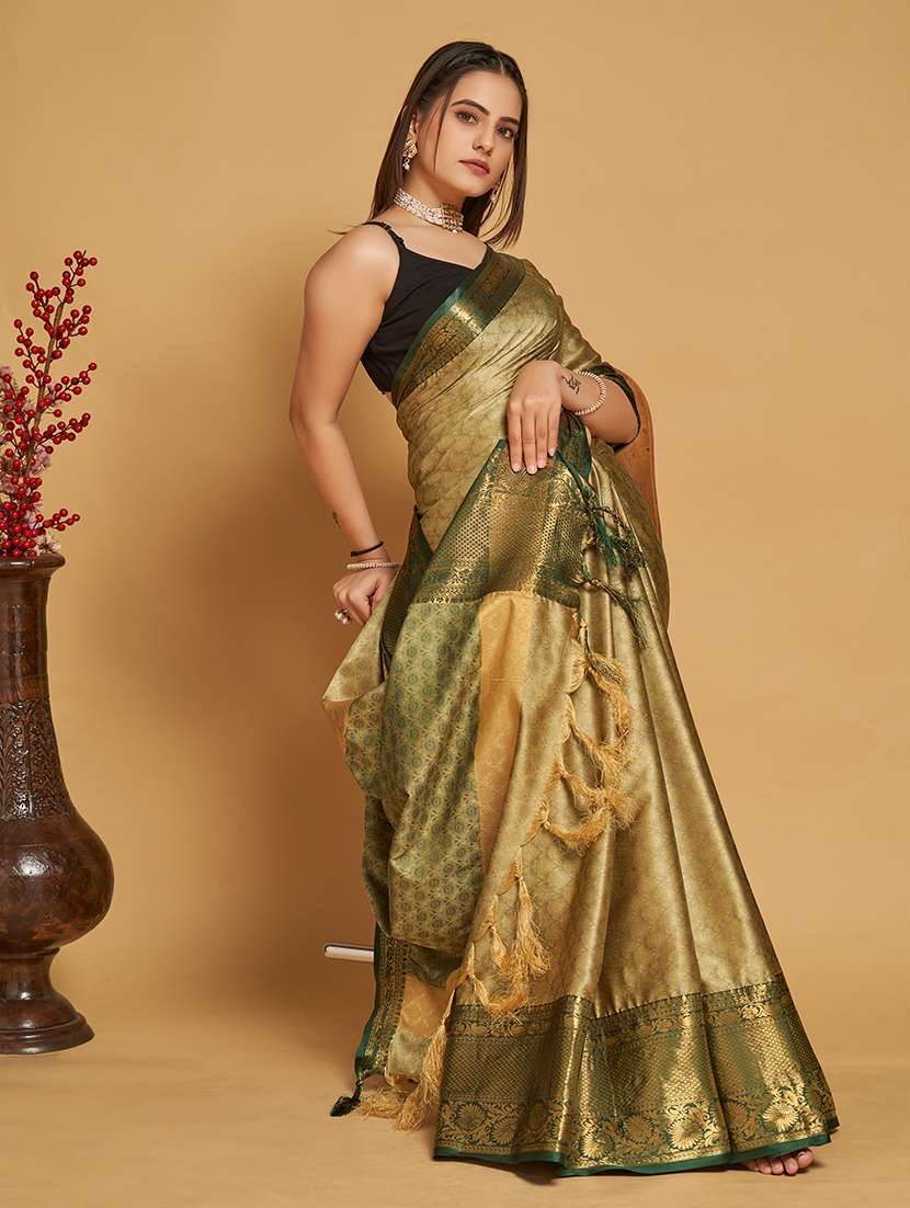 Women Self Design Bordered Saree With Blouse - 22548108 -  Standard Image - 2
