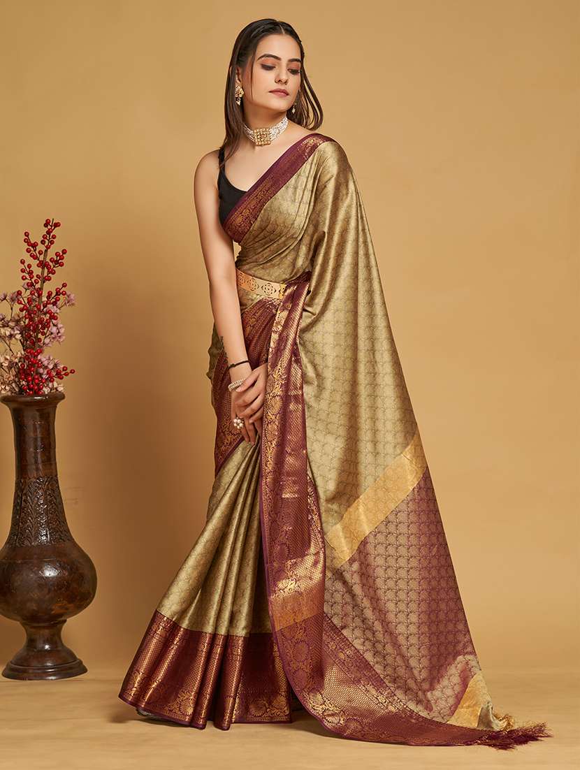 Women Self Design Bordered Saree With Blouse - 22548109 -  Standard Image - 2