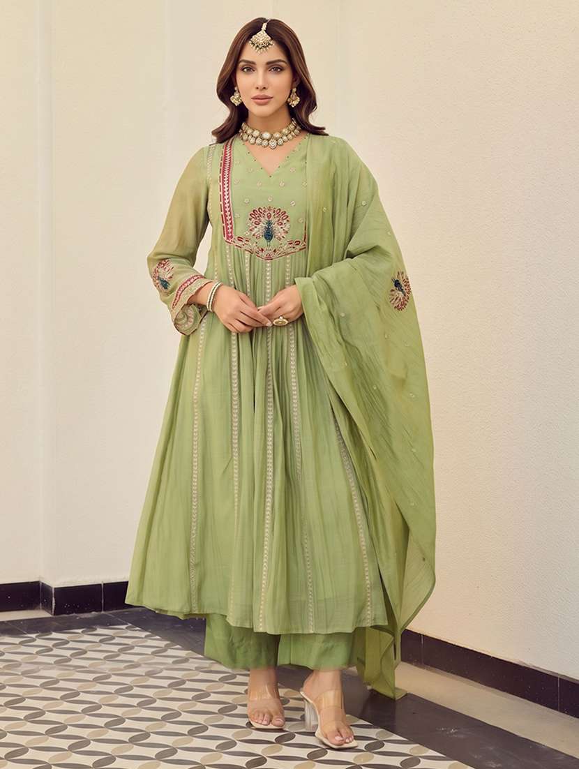 women embroidered long sleeve kurta pant with dupatta set - 22548119 -  Standard Image - 2