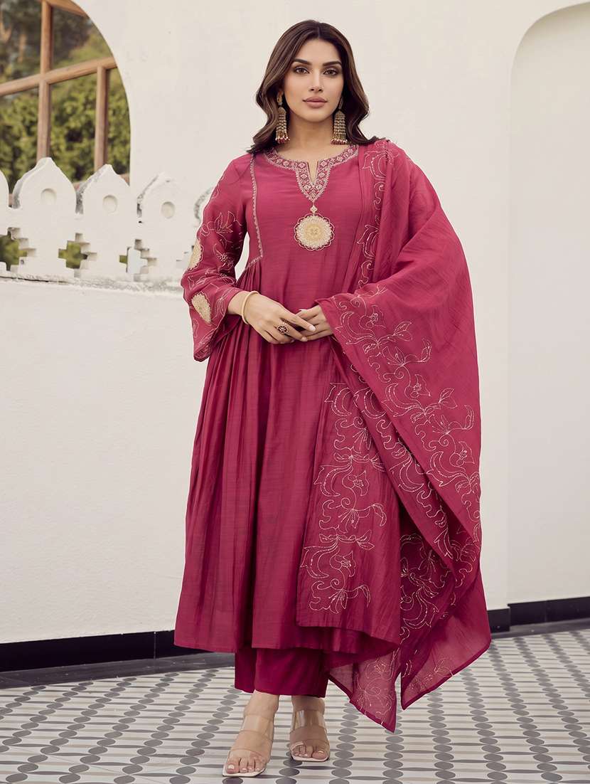 women embroidered long sleeve kurta pant with dupatta set - 22548124 -  Standard Image - 2
