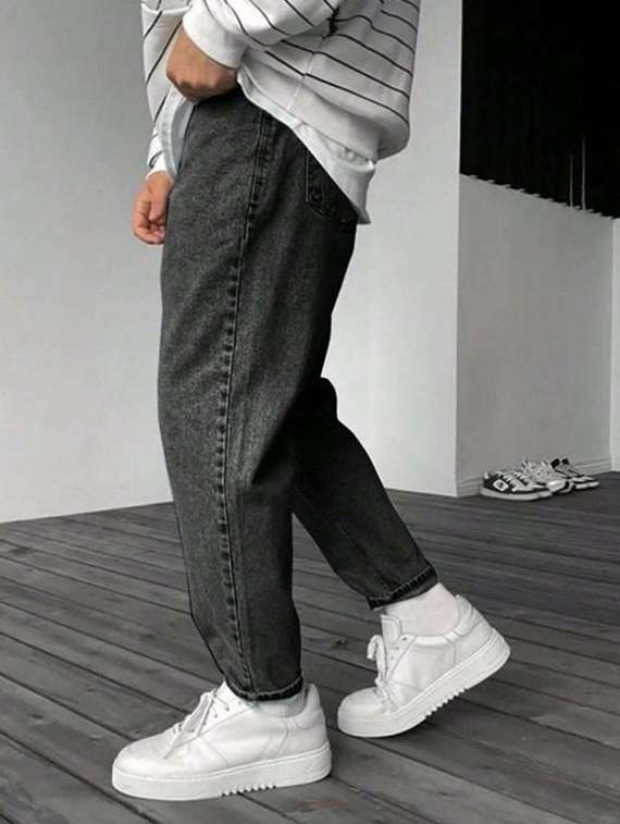 men washed mid rise relaxed fit jeans - 22548199 -  Standard Image - 2