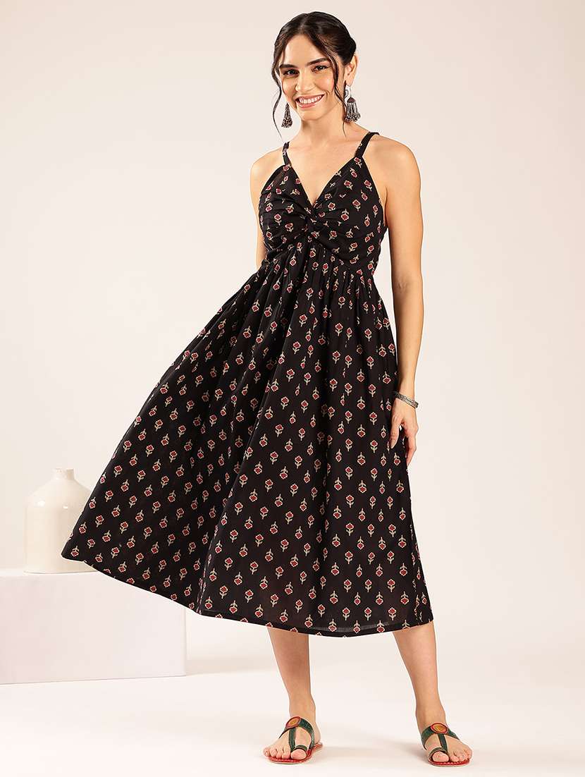 Women Printed Shoulder Strap A-line Dress - 22548211 -  Standard Image - 2