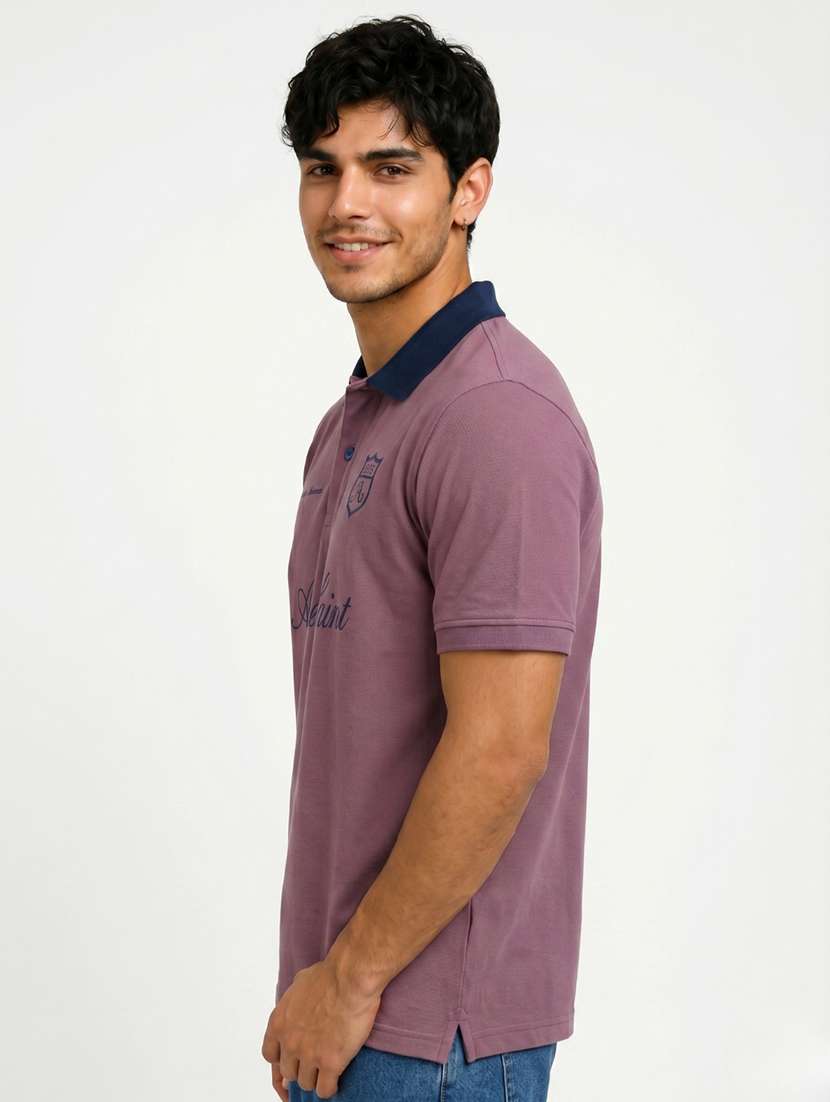 men typographic printed short sleeves polo t-shirt - 22548264 -  Standard Image - 2