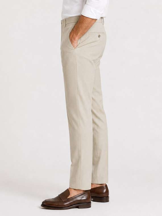 men solid mid rise flat formal trouser - 22548274 -  Standard Image - 2