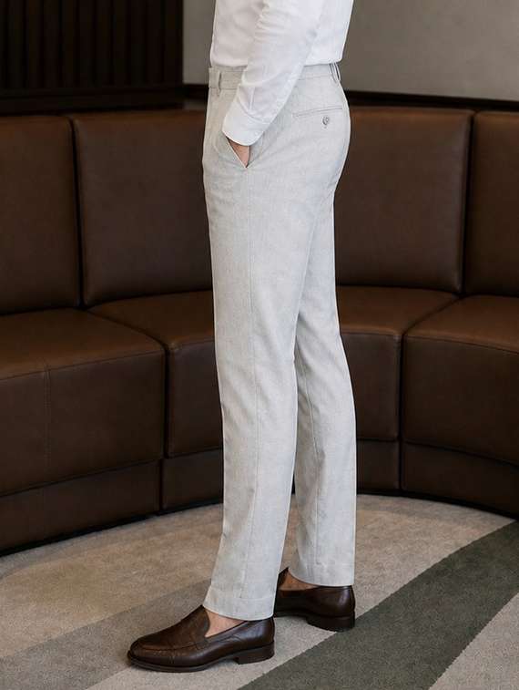 men solid mid rise flat formal trouser - 22548275 -  Standard Image - 2