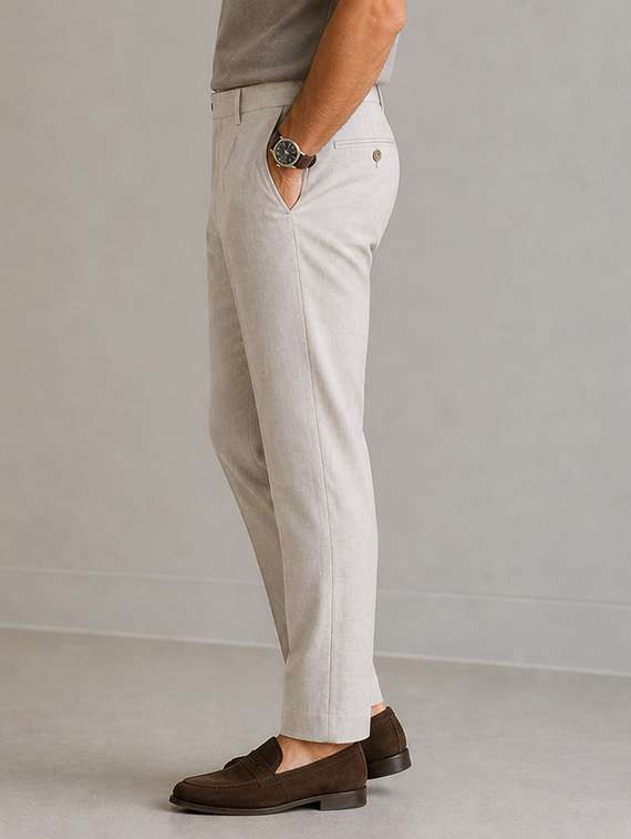 men solid mid rise pleated formal trouser - 22548276 -  Standard Image - 2