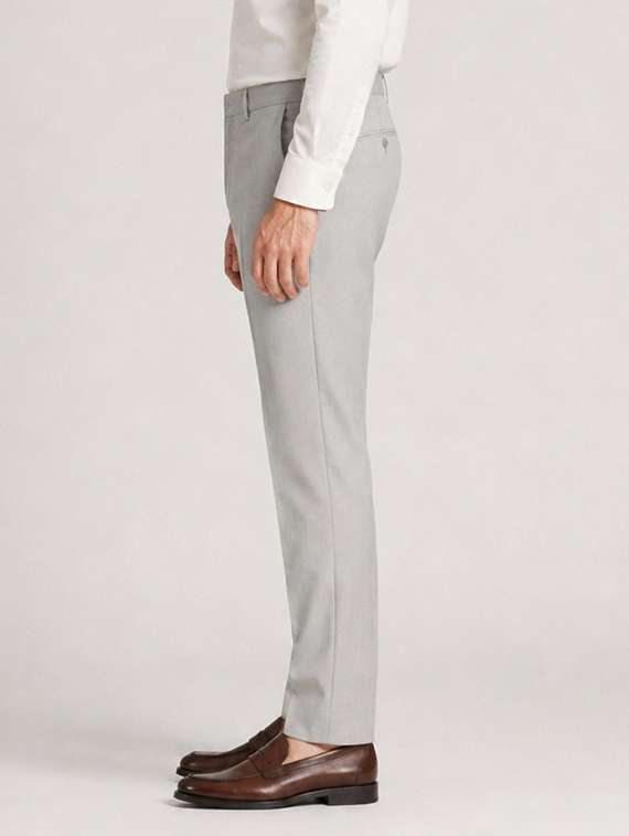 men solid mid rise flat formal trouser - 22548278 -  Standard Image - 2