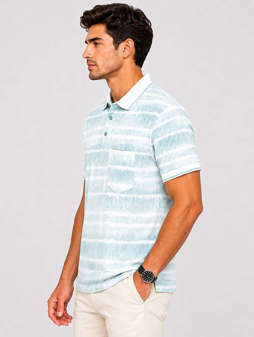 men printed short sleeves polo t-shirt - 22548306 -  Standard Image - 2