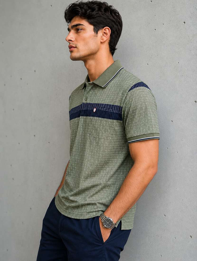 men printed short sleeves polo t-shirt - 22548307 -  Standard Image - 2