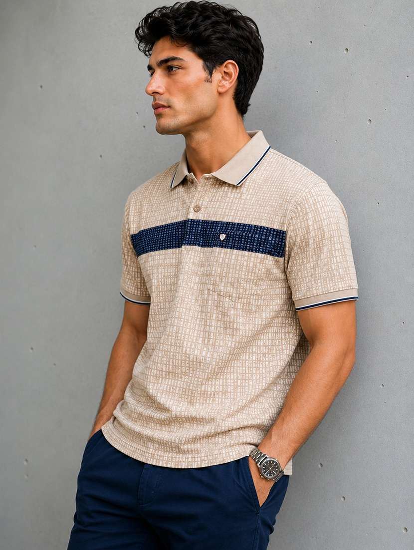 men printed short sleeves polo t-shirt - 22548308 -  Standard Image - 2