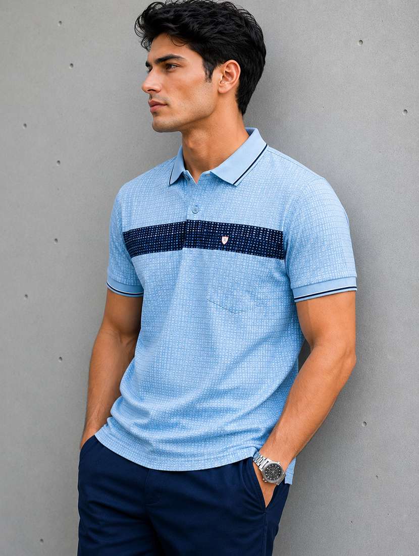 men printed short sleeves polo t-shirt - 22548309 -  Standard Image - 2