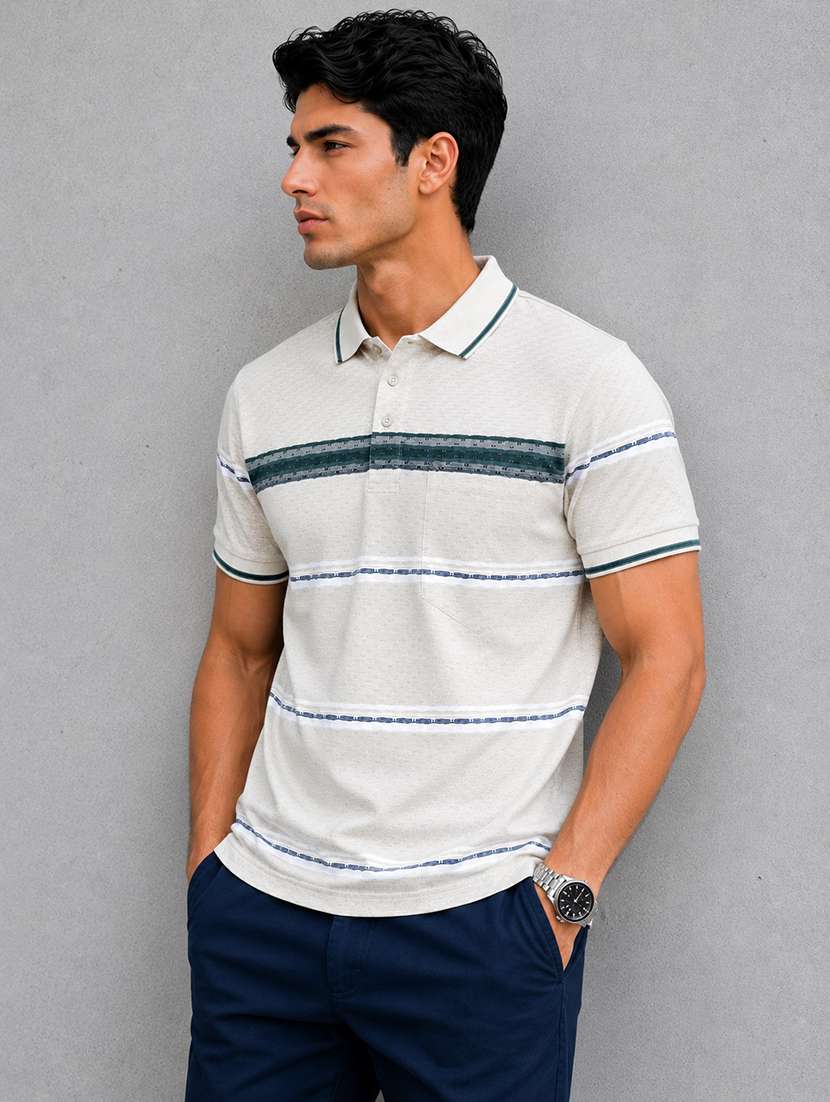 men printed short sleeves polo t-shirt - 22548311 -  Standard Image - 2