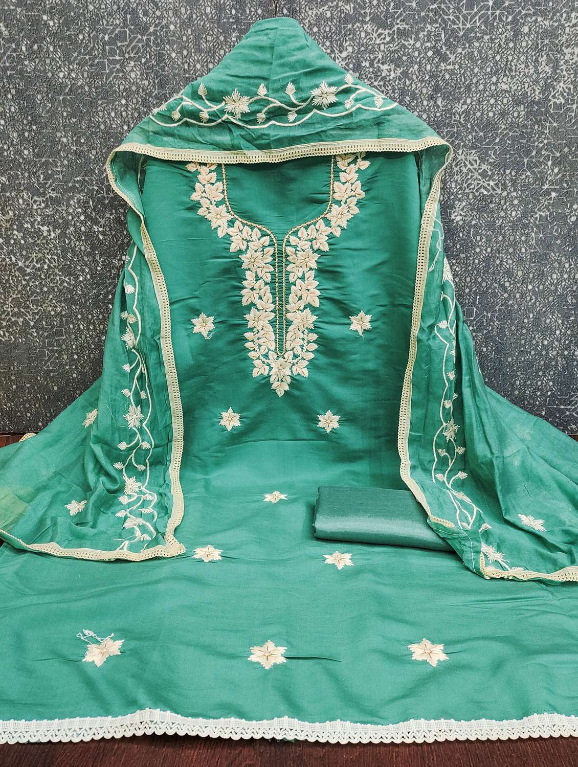 women embroidered unstitched suit set - 22548356 -  Standard Image - 2