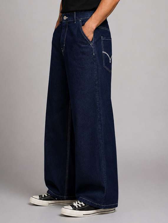 men solid mid rise baggy jeans - 22548424 -  Standard Image - 2