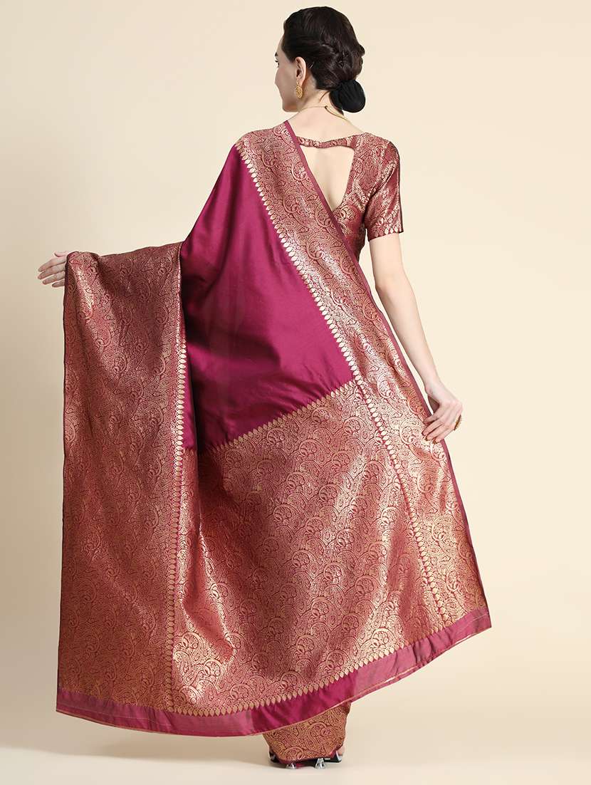 women solid with bordered saree with blouse - 22548541 -  Standard Image - 2