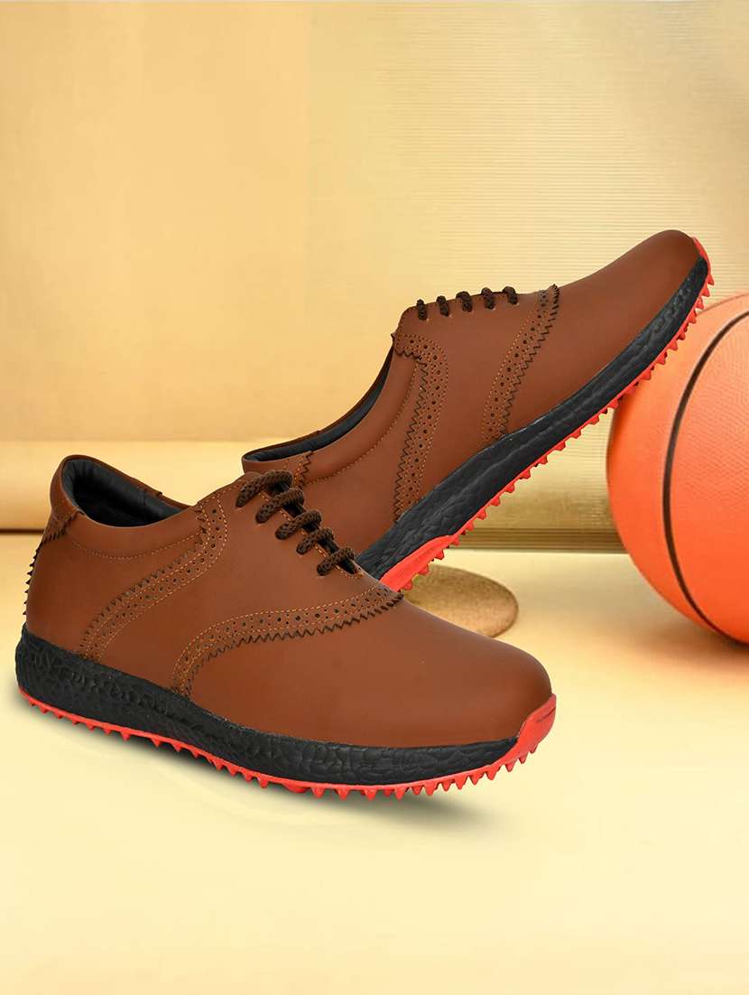 men solid lace up sport shoes