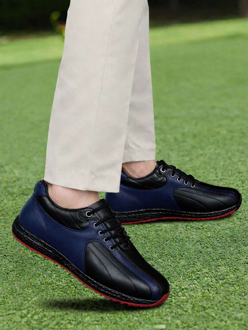 men color block lace up sport shoes