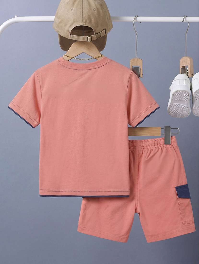 Boys Printed Round Neck T-shirt And Shorts Set - 22548850 -  Standard Image - 2