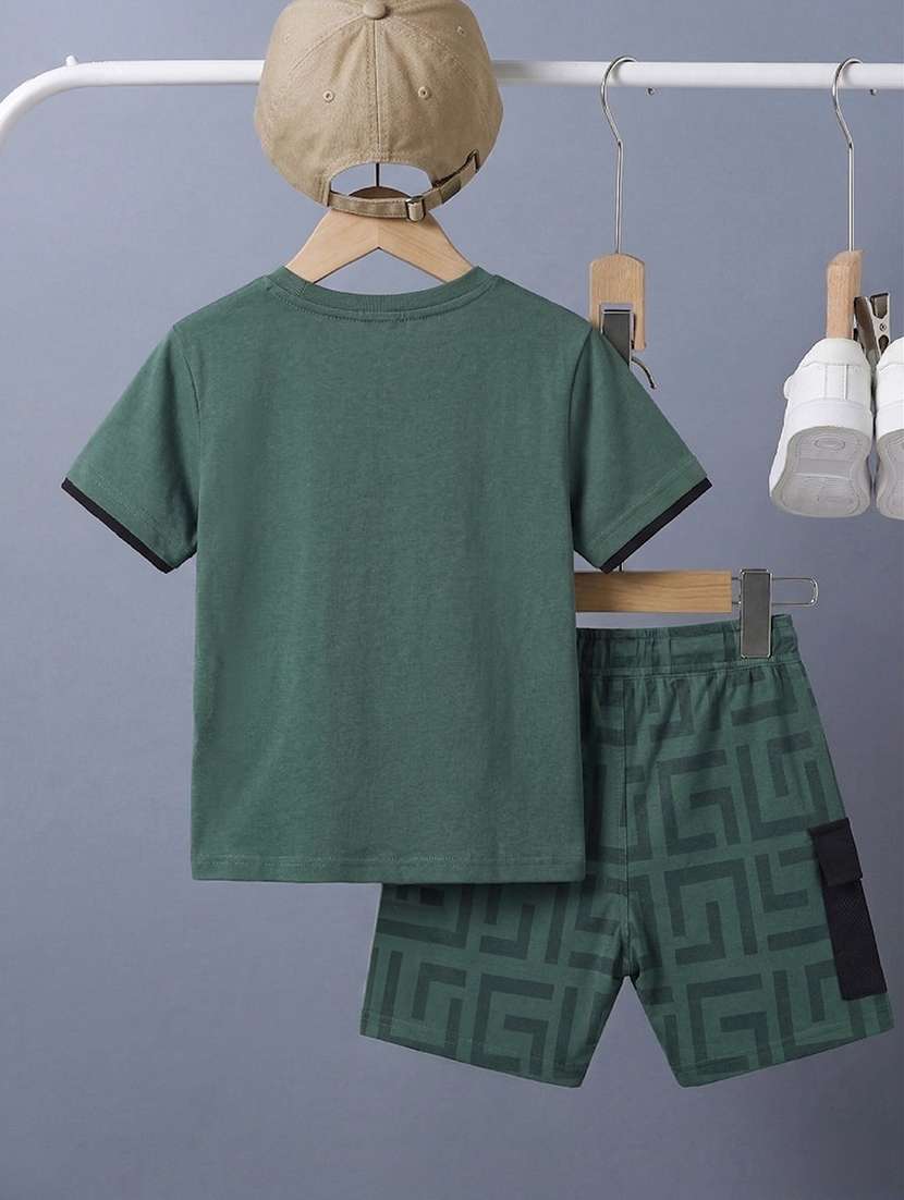 boys printed round neck t-shirt and shorts set - 22548852 -  Standard Image - 2