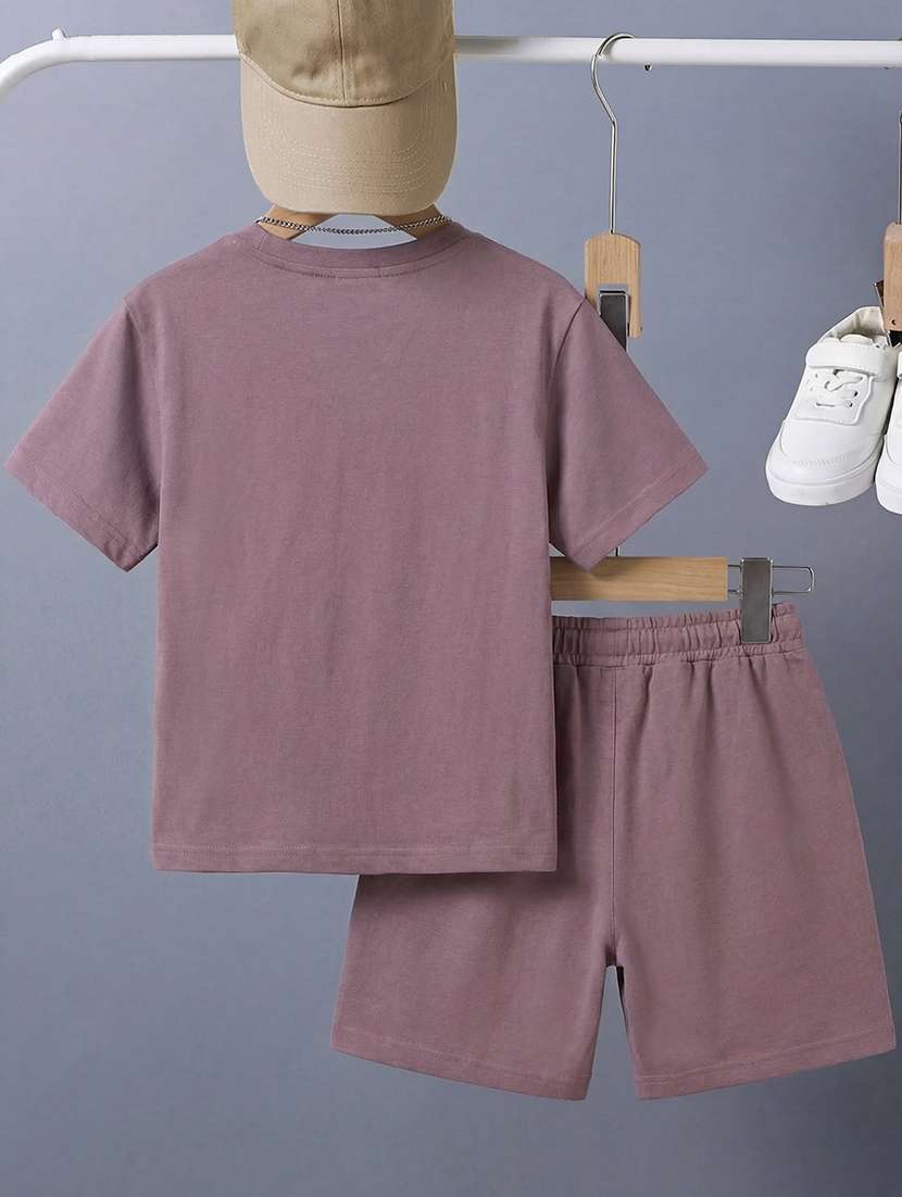 boys printed round neck t-shirt and shorts set - 22548853 -  Standard Image - 2