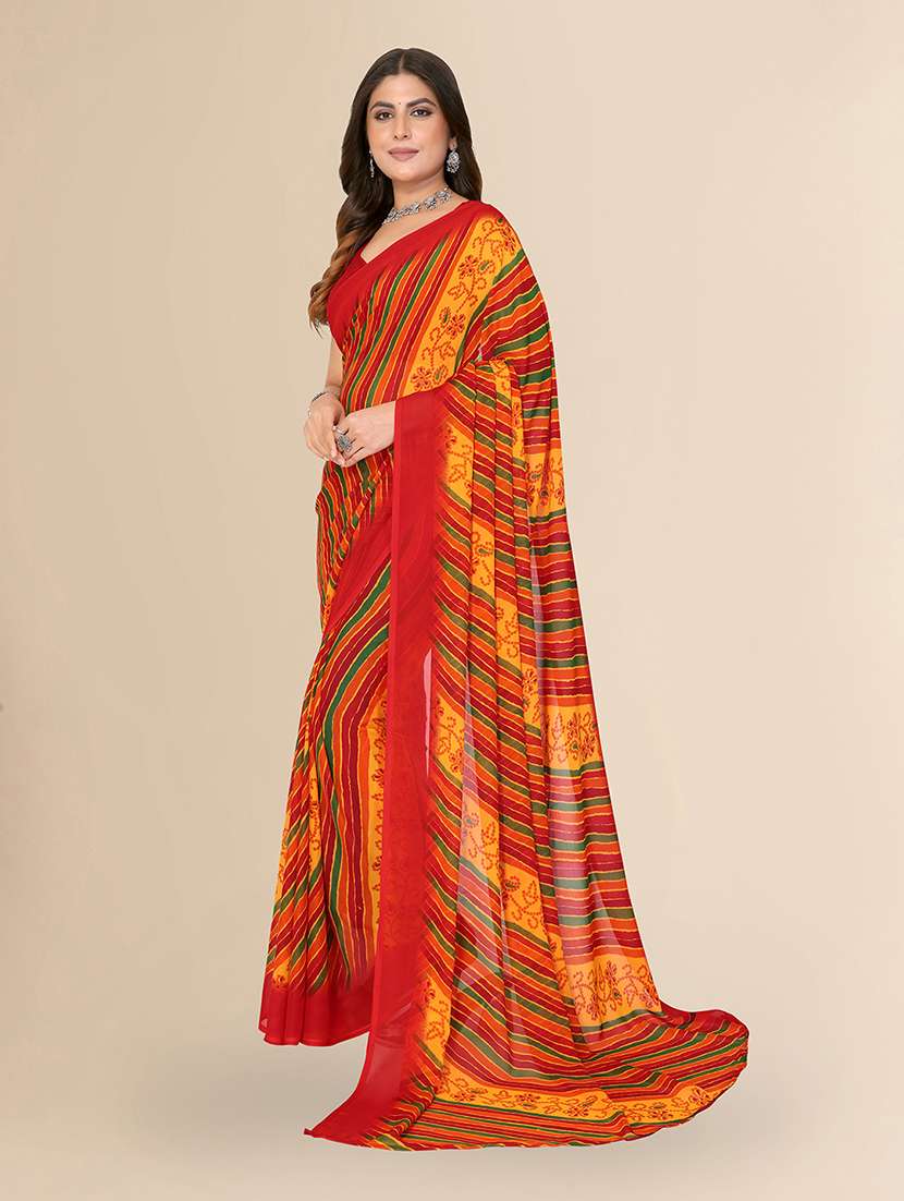 Women Printed Casual Wear Saree With Blouse - 22548863 -  Standard Image - 2