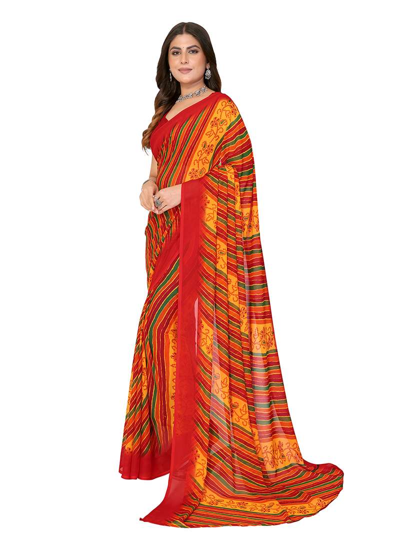 Women Printed Casual Wear Saree With Blouse - 22548891 -  Standard Image - 2