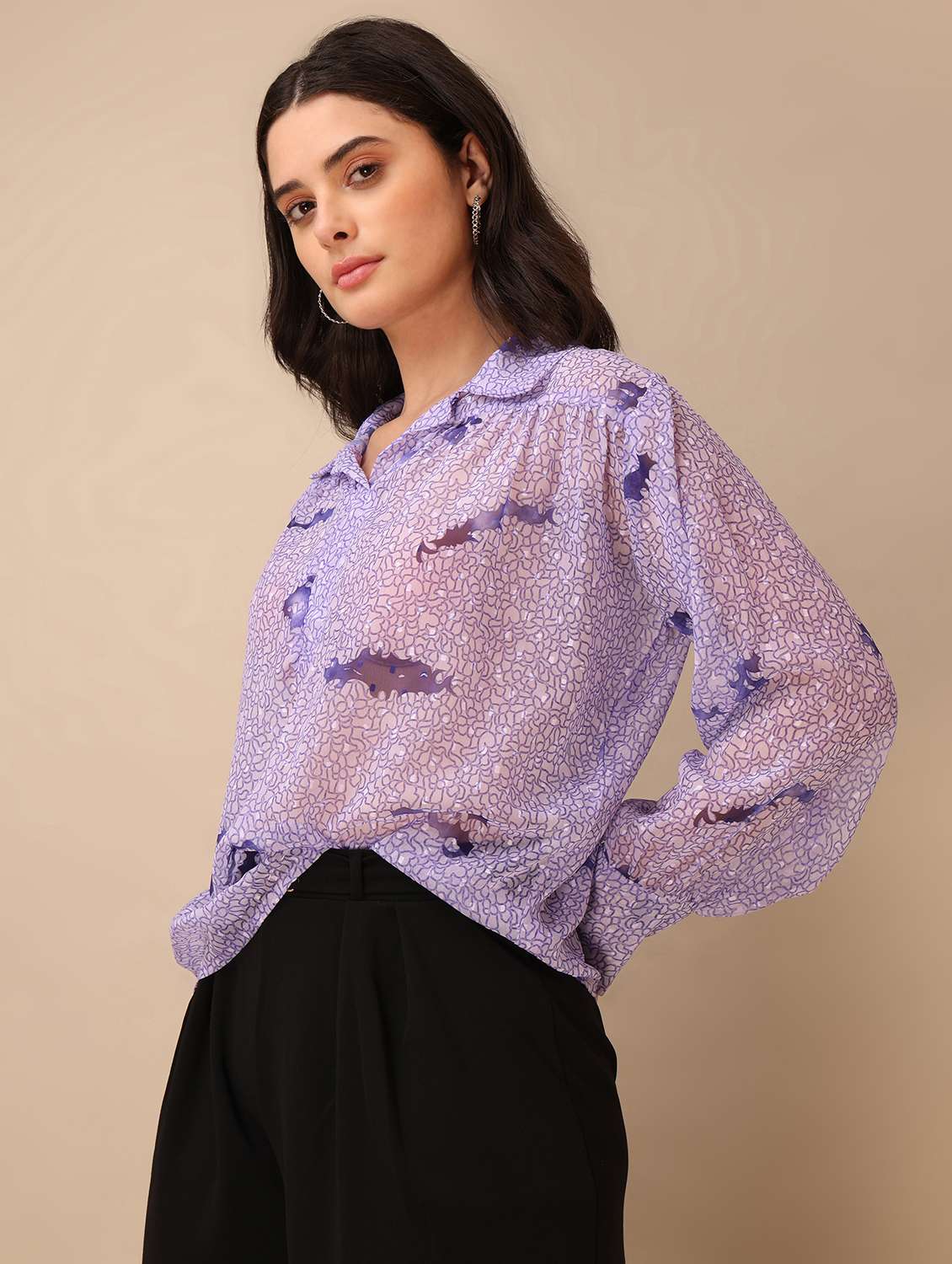 women printed long sleeves regular top - 22549061 -  Standard Image - 2