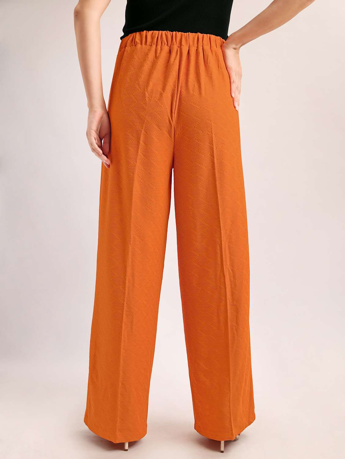women self design high rise wide leg trouser - 22549111 -  Standard Image - 2