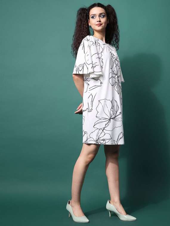 women printed round neck shift dress - 22549290 -  Standard Image - 2