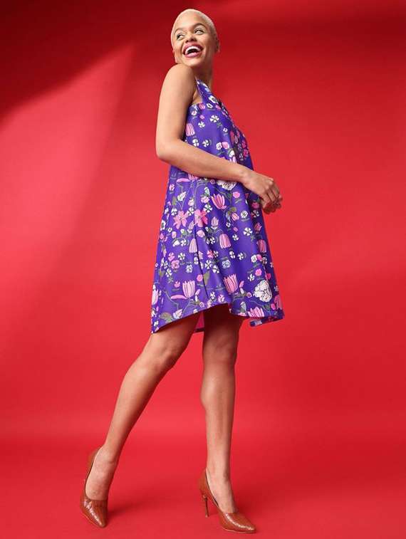 women printed sleeveless a-line dress - 22549294 -  Standard Image - 2