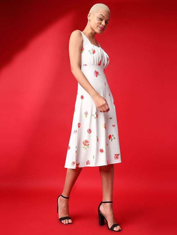 women printed sleeveless fit and flare dress - 22549298 -  Standard Image - 2