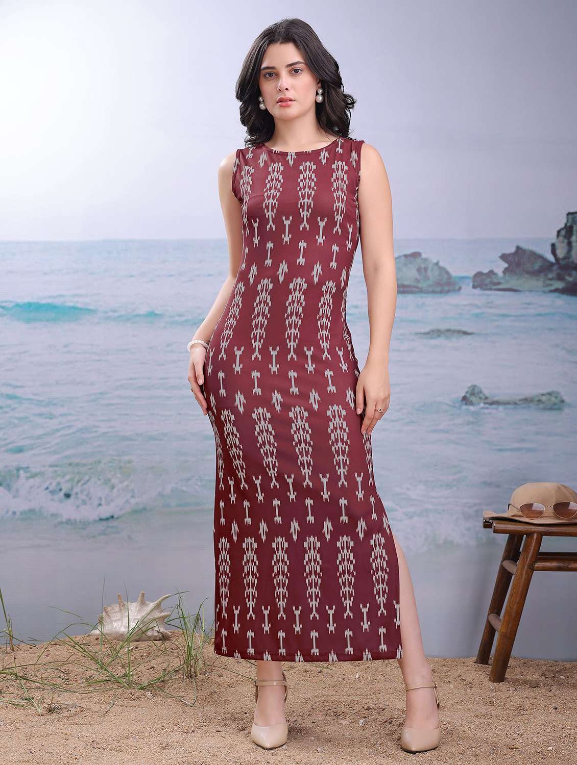 women printed sleeveless sheath dress - 22549328 -  Standard Image - 2