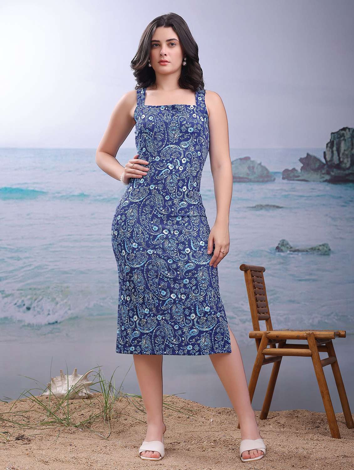 women printed sleeveless bodycon dress - 22549332 -  Standard Image - 2