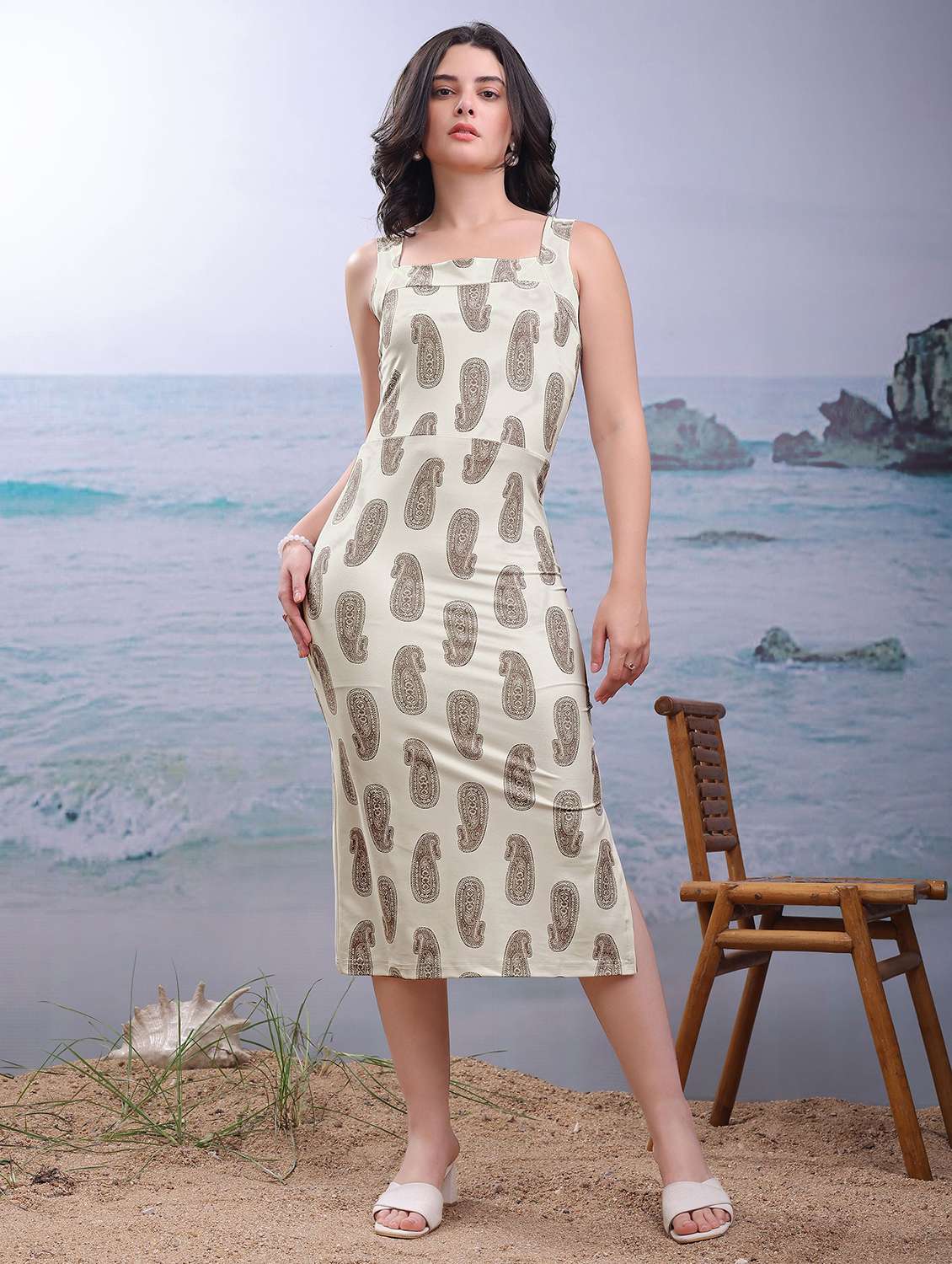 women printed sleeveless sheath dress - 22549333 -  Standard Image - 2