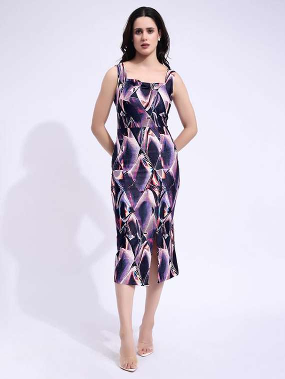 women printed sleeveless bodycon dress - 22549336 -  Standard Image - 2