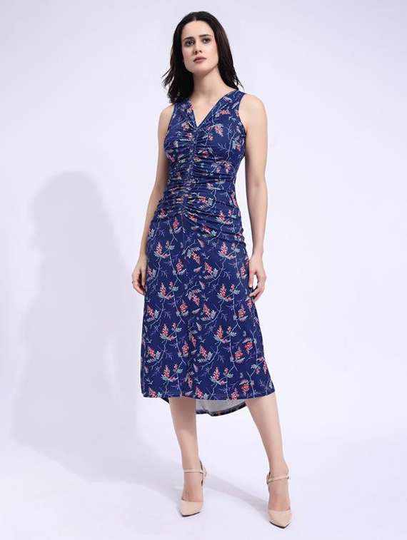 women printed sleeveless high low dress - 22549340 -  Standard Image - 2