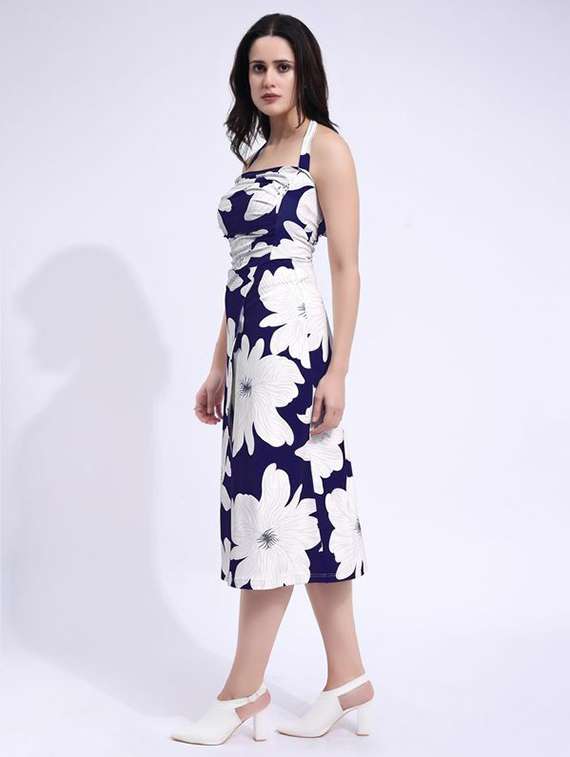 women printed halter neck a-line dress - 22549349 -  Standard Image - 2