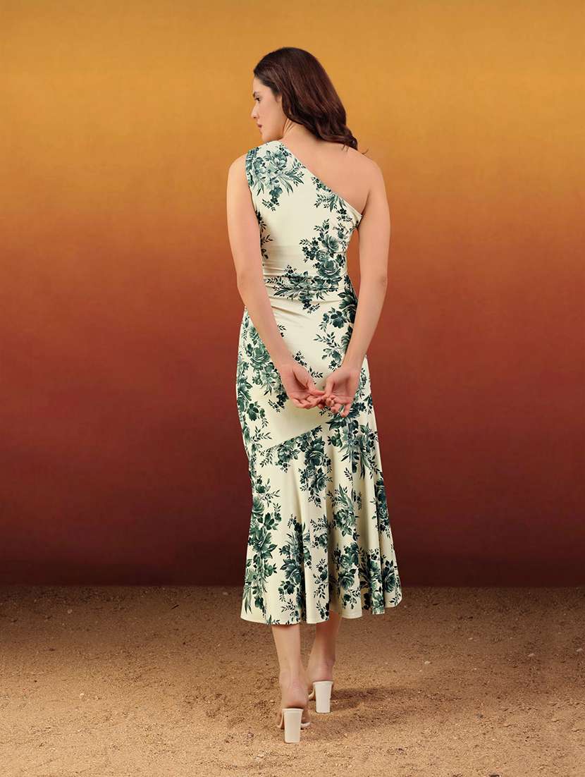women printed single shoulder sheath dress - 22549363 -  Standard Image - 2
