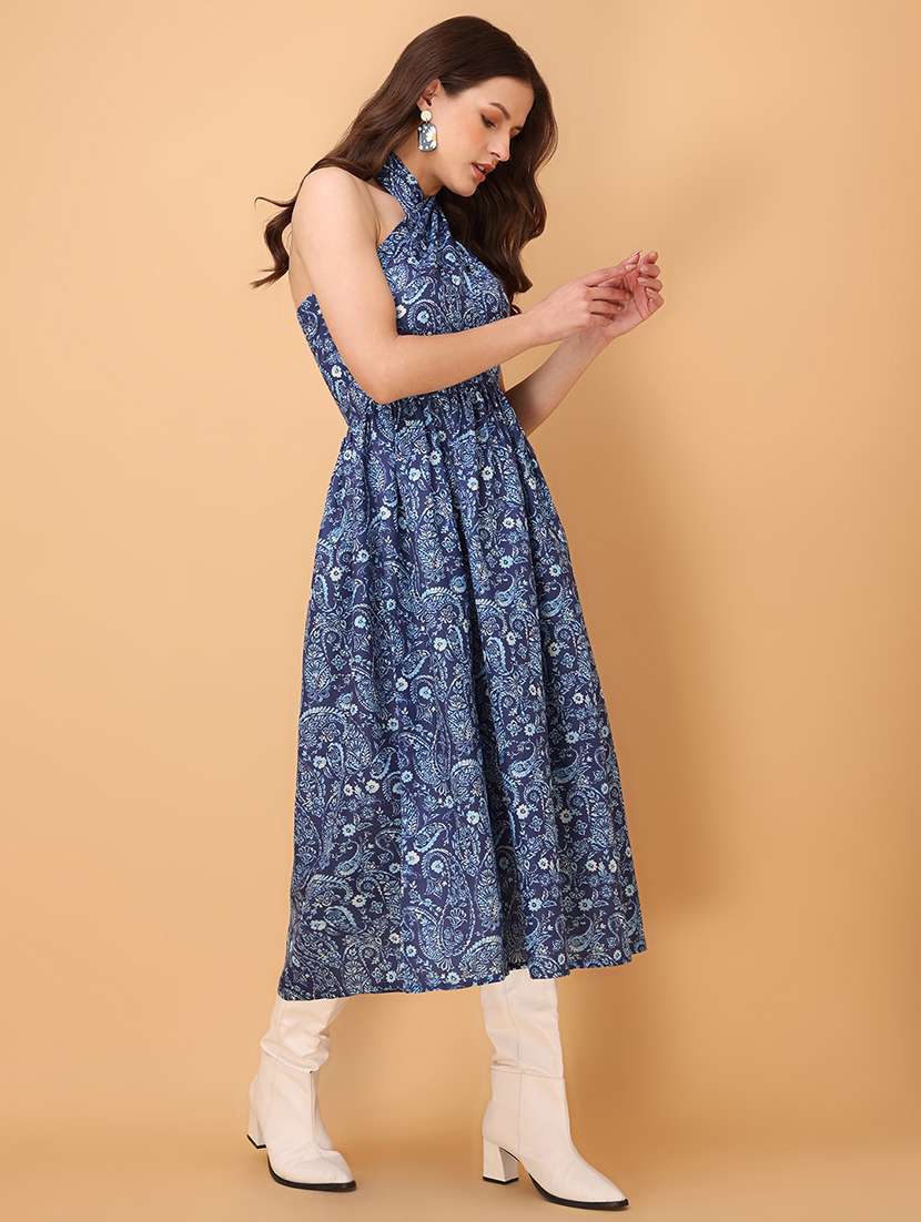 Women Printed Sleeveless Fit And Flare Dress - 22549427 -  Standard Image - 2