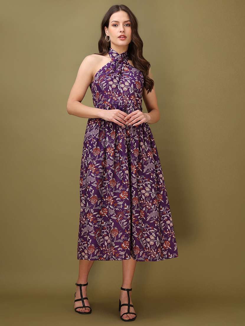 Women Printed Sleeveless Fit And Flare Dress - 22549430 -  Standard Image - 2
