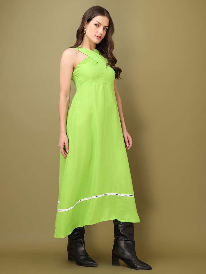 women solid sleeveless a-line dress - 22549444 -  Standard Image - 2