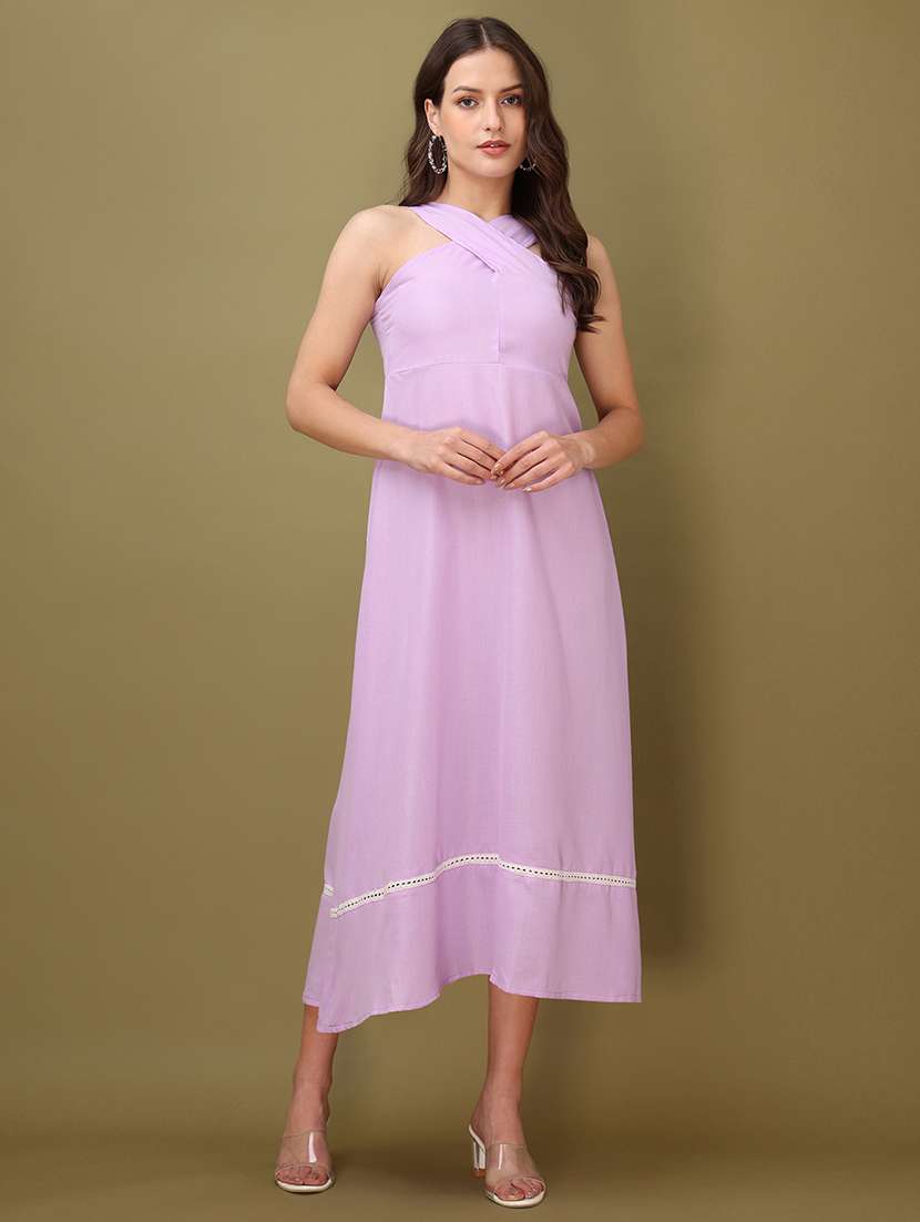 women printed sleeveless fit and flare dress