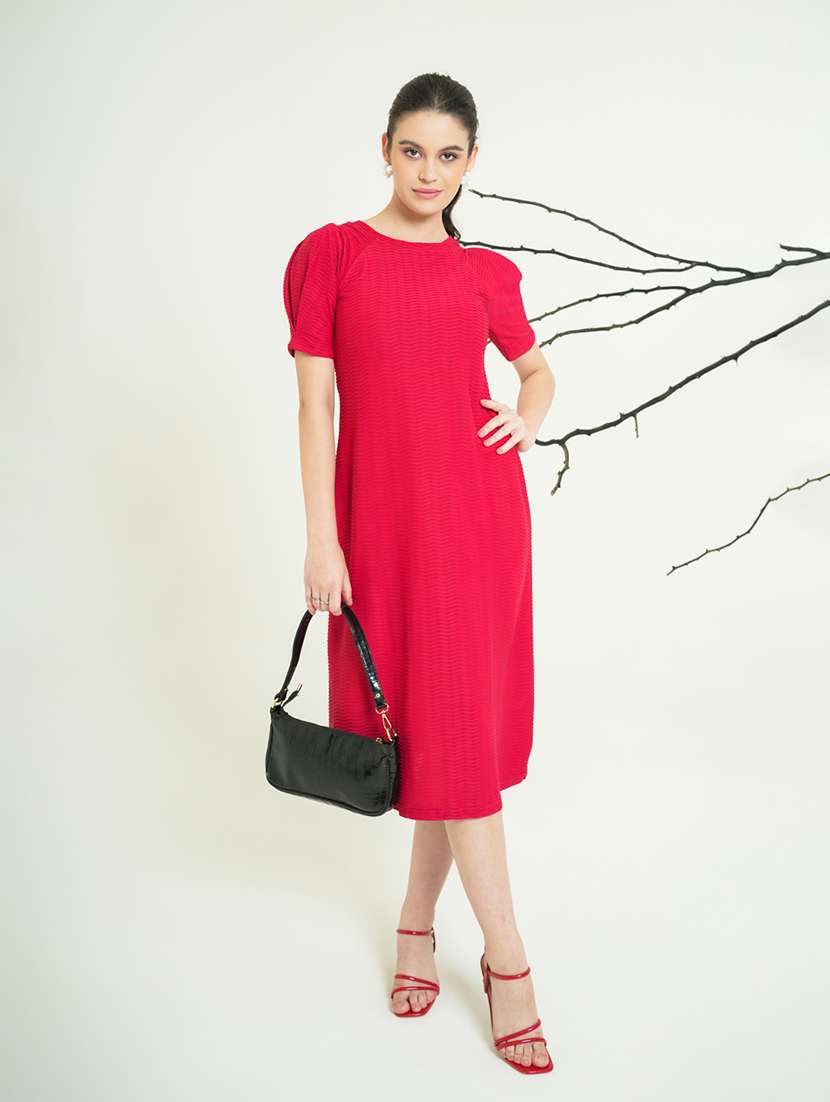 women self design short sleeves a-line dress - 22549496 -  Standard Image - 2