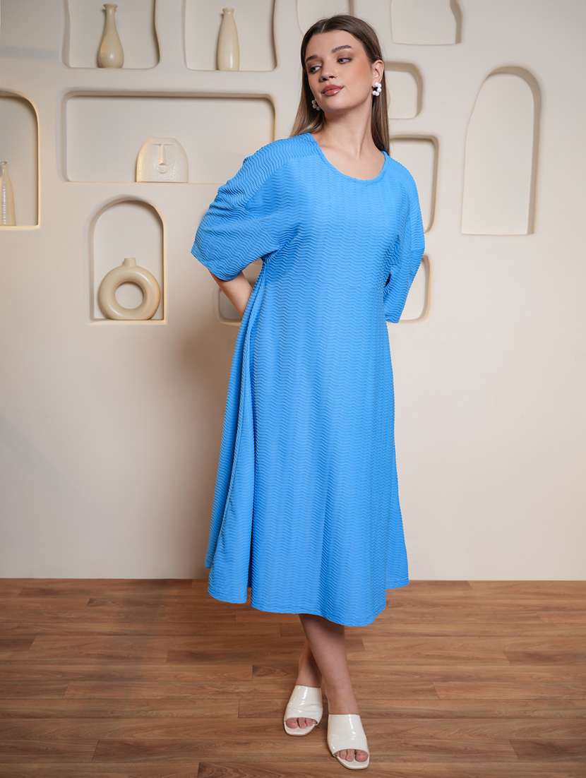 women s elf design three quarter sleeves a-line dress - 22549500 -  Standard Image - 2