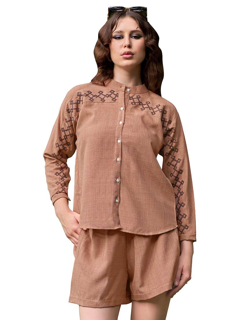 women embroidered long sleeves regular shirt - 22549550 -  Standard Image - 2
