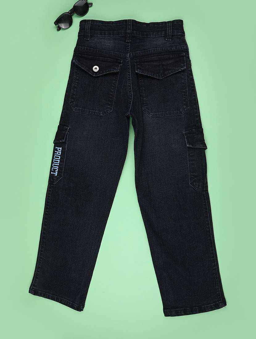 boys typographic printed mid rise cargo jeans - 22549569 -  Standard Image - 2