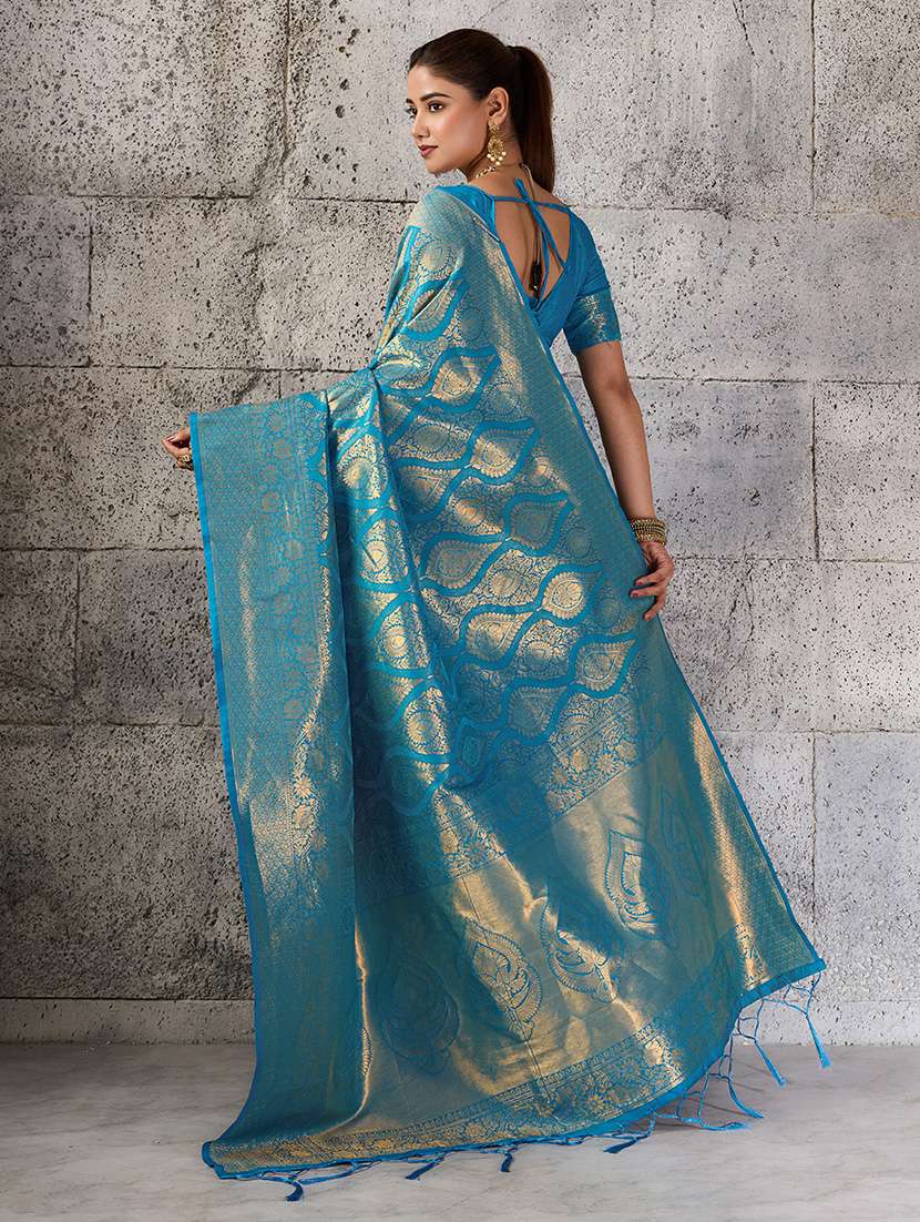 women self design kanjivaram saree with blouse - 22549727 -  Standard Image - 2