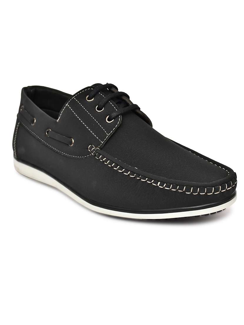 men solid lace up boat shoes - 22549880 -  Standard Image - 2