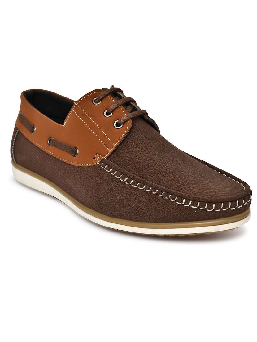 men solid lace up boat shoes - 22549882 -  Standard Image - 2